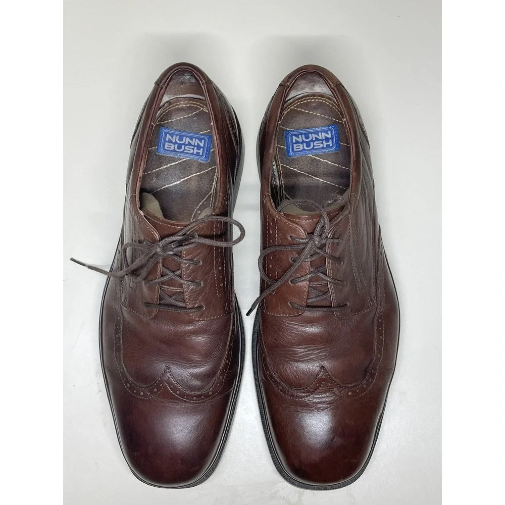 Nunn Bush Mens Size 10,5 M Brown Genuine Leather Shoes # 84058-200 Lace Up